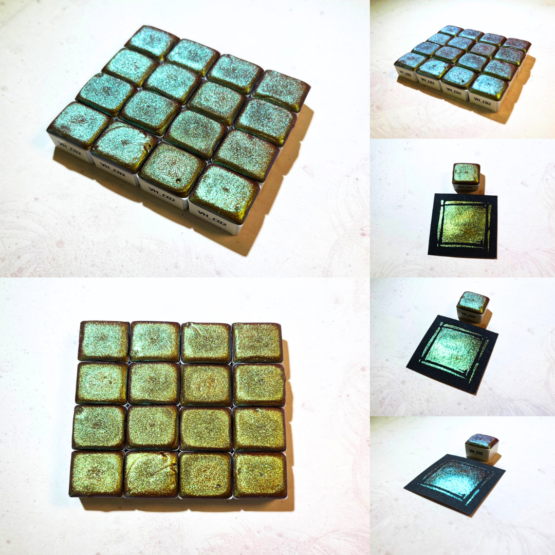 Watercolor Paints - Chameleon - Maple Green<>Turquoise Blue - VHC02