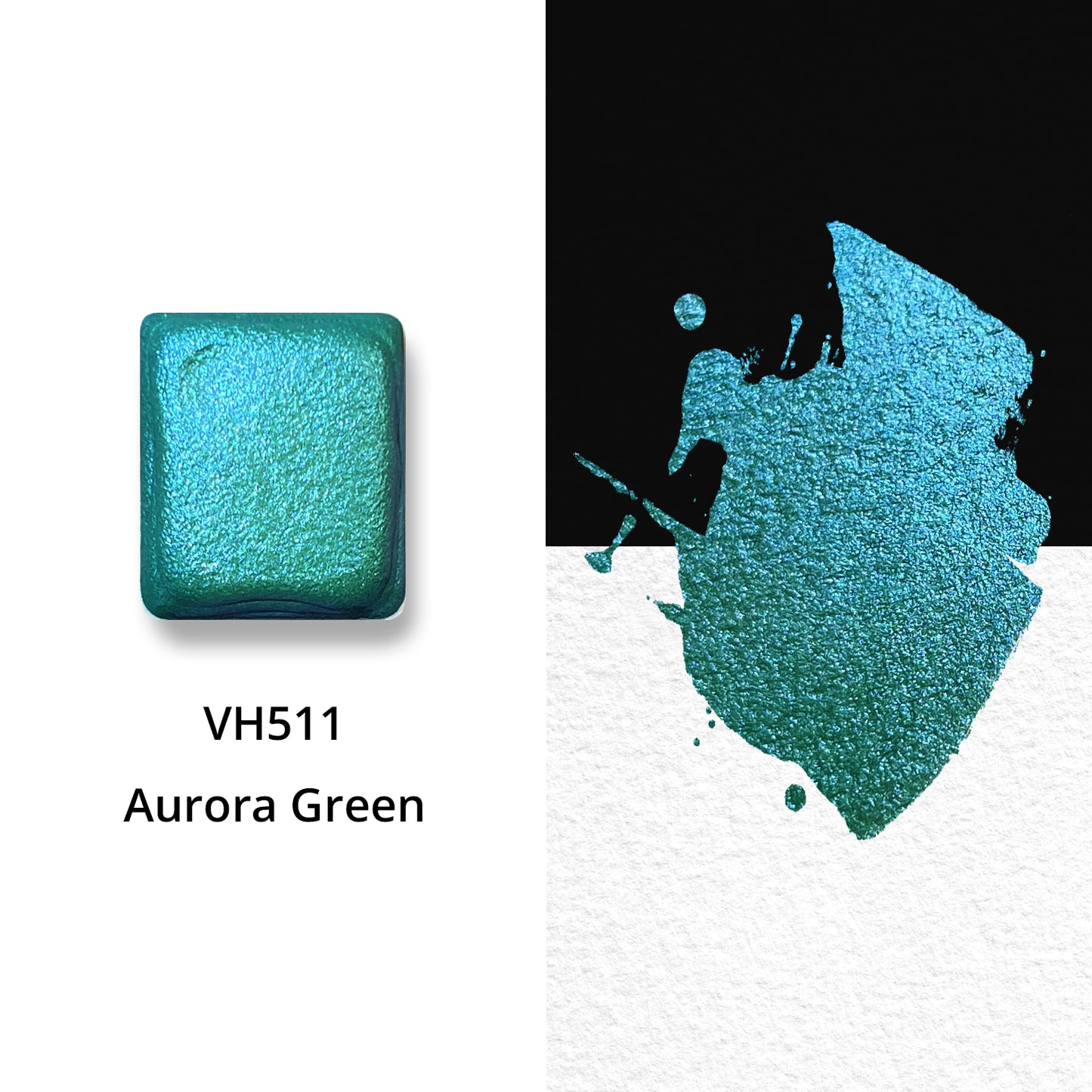 Watercolor Paints - Metallic - Aurora Green - VH511