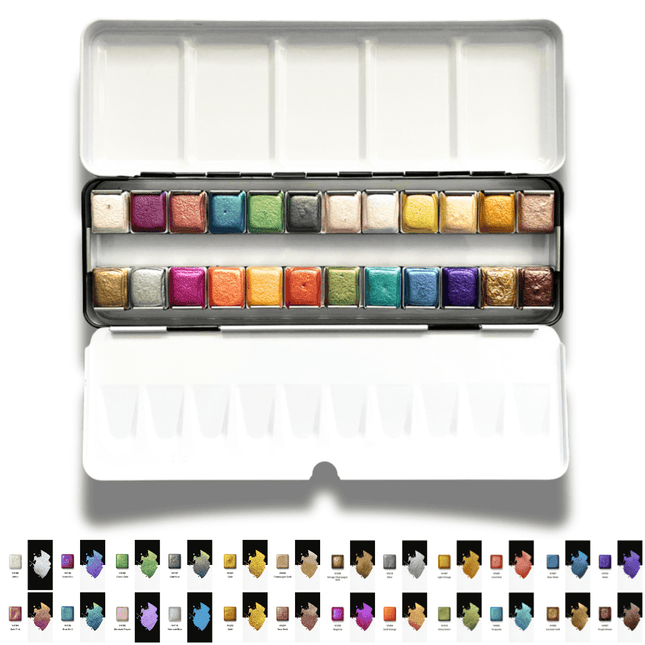 Magic Gleam – Premium Metallic Watercolor Edition (24 colors) PE7