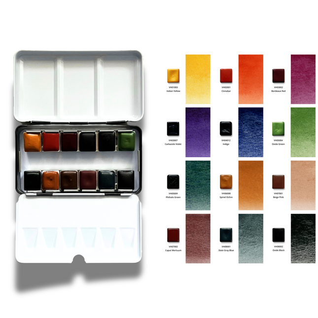 Handgemachte Aquarellfarben - Premium Edition - Honig - Classic 12er - PE2