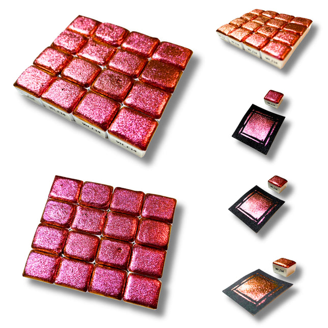 Handgemachte Aquarellfarben - Chamäleon - Rosa<>Orange - VHC14