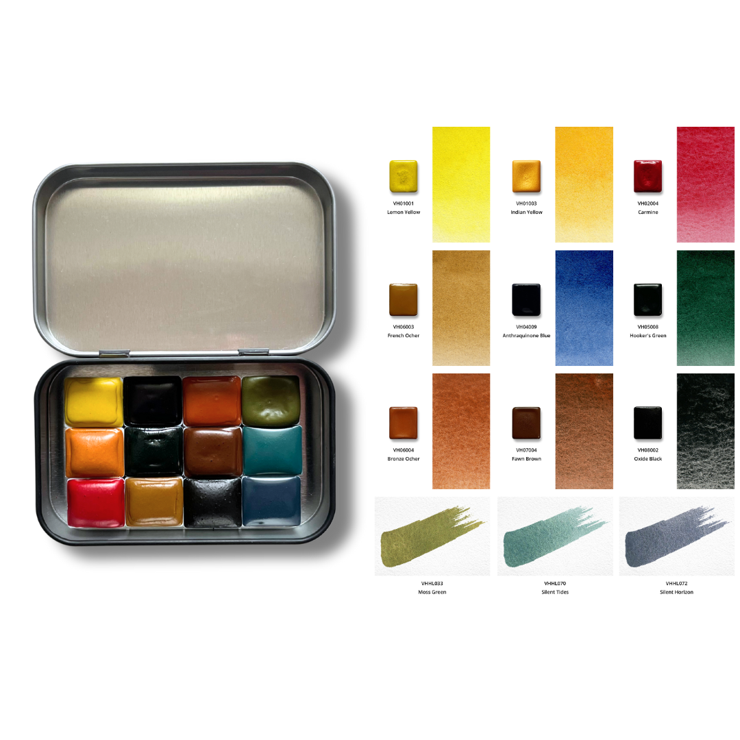 Aquarellfarben - Sonnenblumen – Artist Edition (12 Farben mit Box) AE1