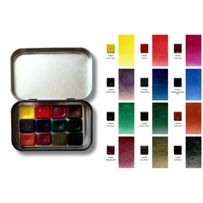 Aquarellfarben – Honig Edition - Vintage - (12 Farben mit Box) H2