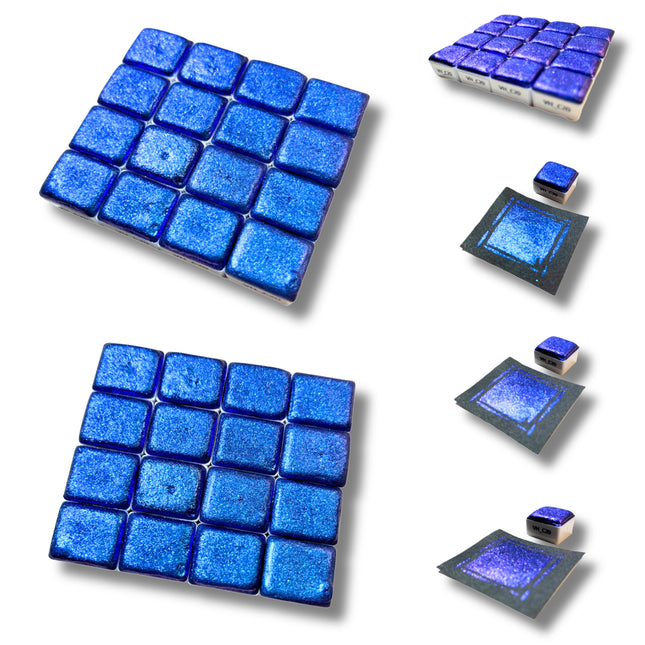 Handgemachte Aquarellfarben - Chamäleon - Ultramarinblau<>Violett - VHC20