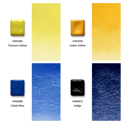 Watercolor paints - Honey - 12-piece landscape set with box - H12