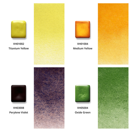 Aquarellfarben - Honig - 12er Vintage Set mit B1 Box - H13