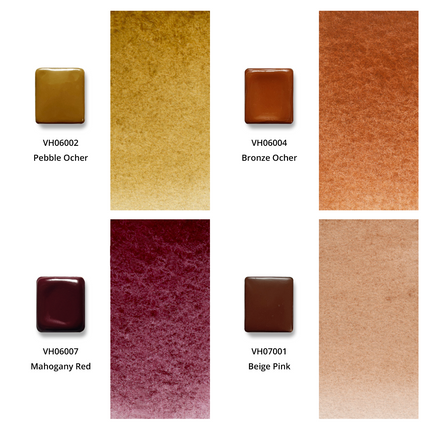 Aquarellfarben - Honig - 12er Vintage Set mit B1 Box - H13