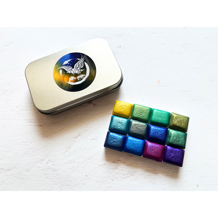 Handgemachte Aquarellfarben - Metallic Set - Arctic Night 12er mit Box - M33