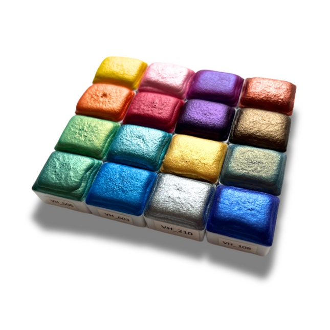 Handgemachte Aquarellfarben - Metallic Set - Dreamlight Symphony 16er ohne Box - M23
