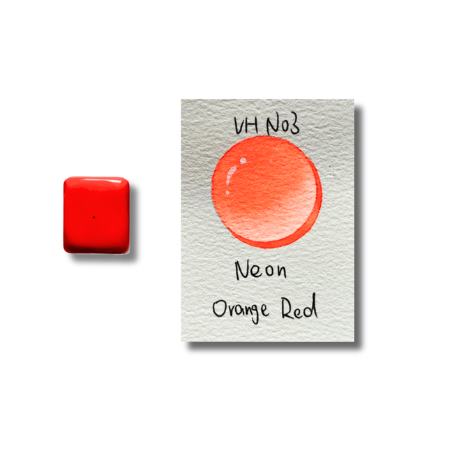 Handgemachte Aquarellfarben - Neon - Orange Rot - VHN03