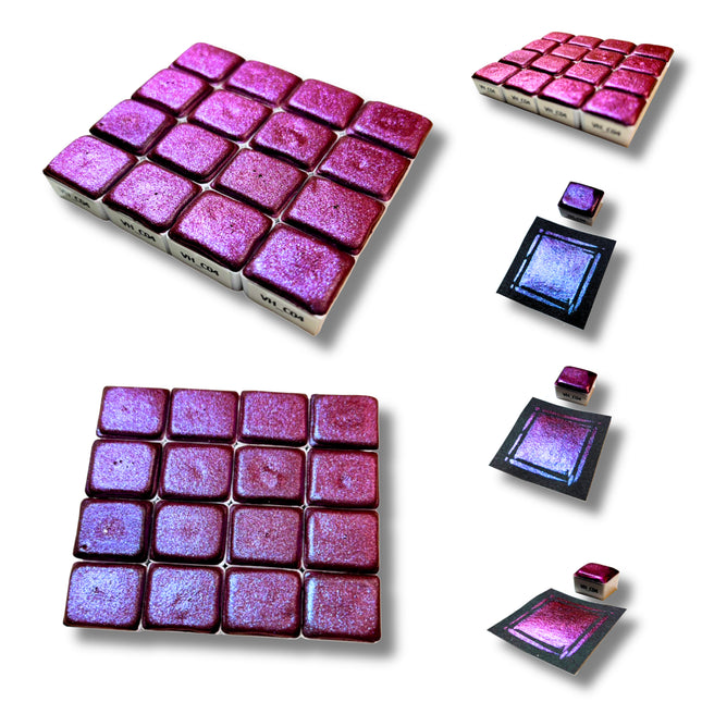 Handgemachte Aquarellfarben - Chamäleon - Rosa<>Lila - VHC04
