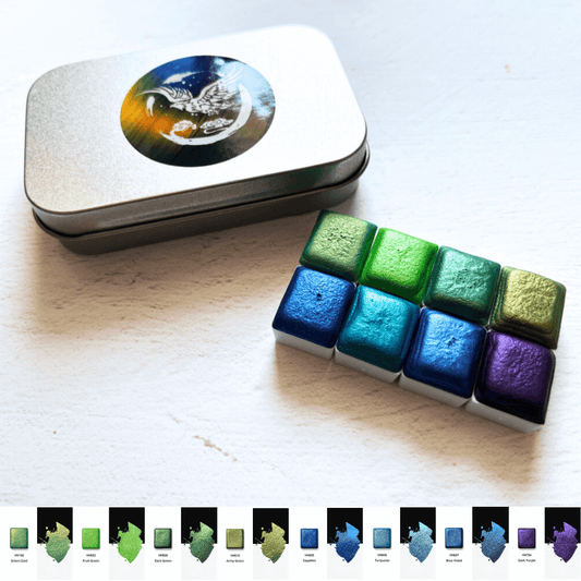 Aurora Gleam – Metallic Aquarell Edition (8 Farben) M18