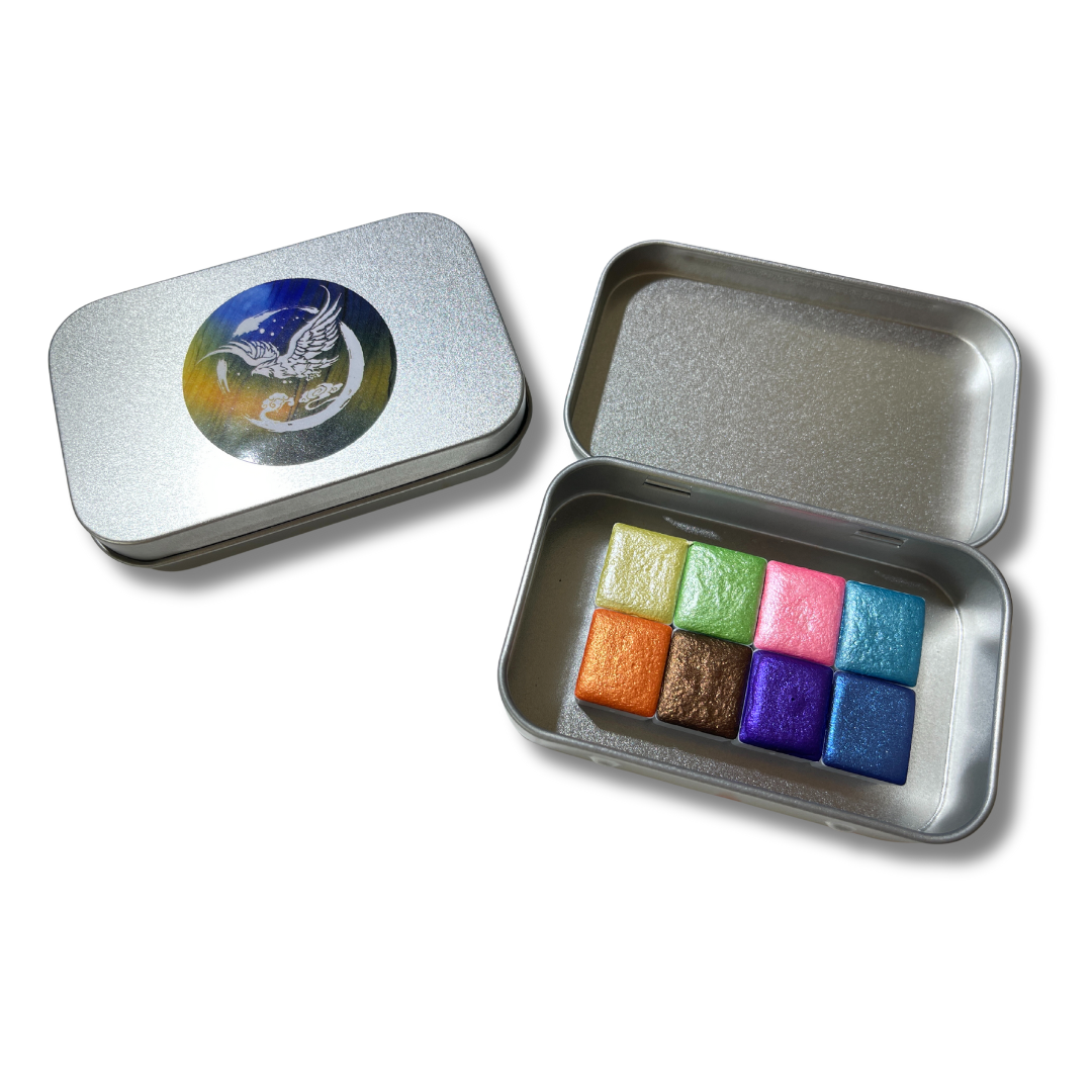 Aquarellfarben – Metallic Edition (8 Farben mit Box) M9
