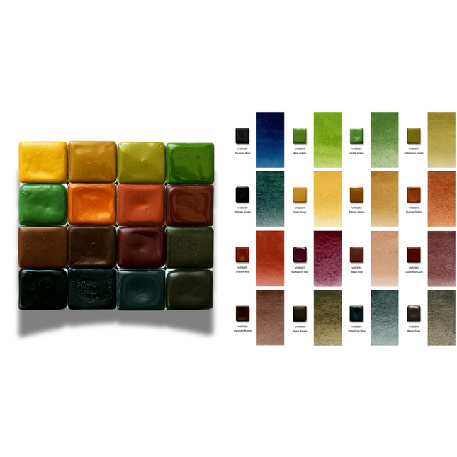 Handgemachte Aquarellfarben - Honig - 16er Herbst Set ohne Box - H5