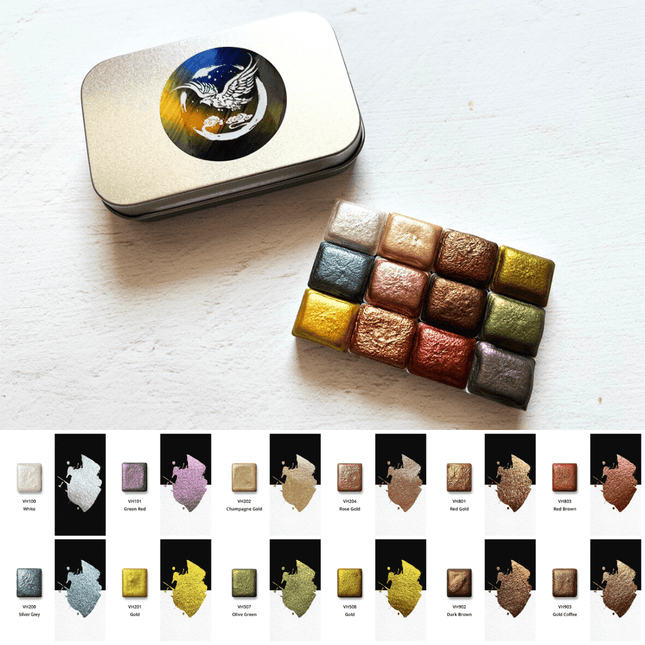 Golden Glory – Metallic Watercolor Edition (12 colors with box) M22