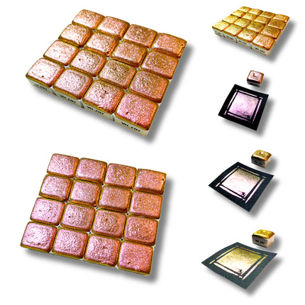 Handgemachte Aquarellfarben - Chamäleon - Pink<>Gold - VHC07