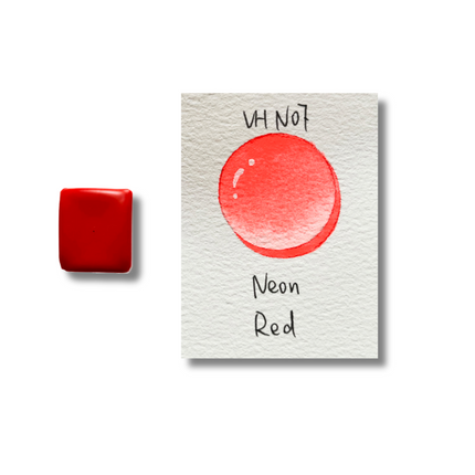 Handgemachte Aquarellfarben - Neon - Rot - VHN07