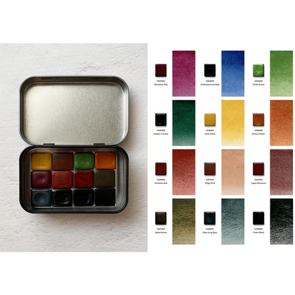 Watercolor paints - Honey - 12-piece autumn set with box - H3