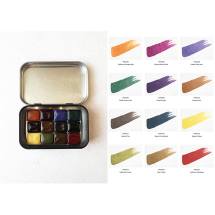 Aquarellfarben - Honig - 12er limitiertes Set mit Box - L3