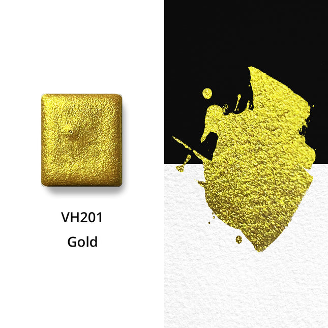 Handgemachte Aquarellfarben - Metallic Set - Aurum 8er mit Box - M17