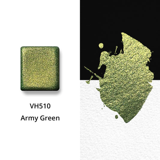 Watercolor Paints - Metallic - Army Green - VH510