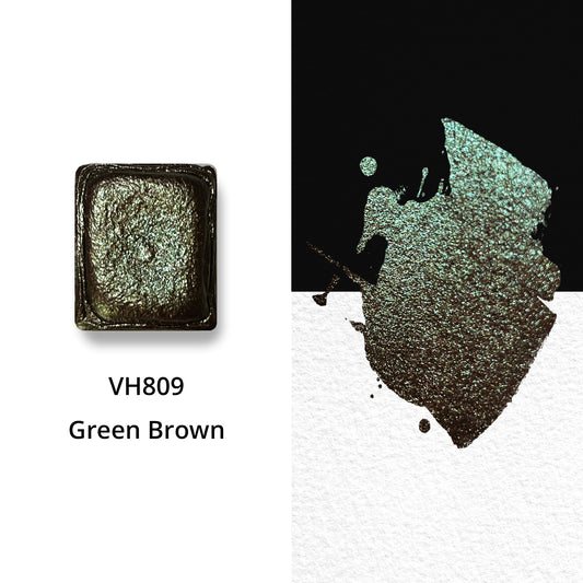 Watercolor Paints - Metallic - Green Brown - VH809