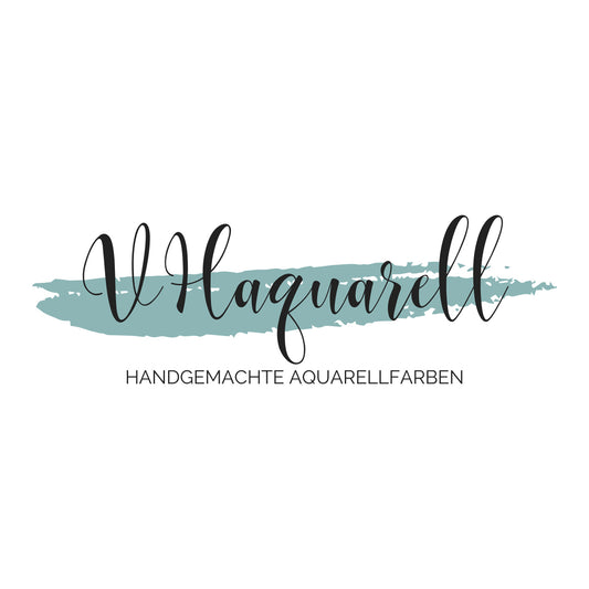 VHaquarell Logo – Marke für handgemachte Aquarellfarben: Honig Aquarellfarben, Metallicaquarellfarben, Neon Aquarellfarben, Chamäleonfarben. Made in Germany.